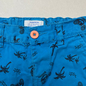 Boys Pumpkin Patch, blue cotton shorts, adjustable, FUC, size 1,  