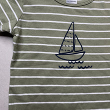 Load image into Gallery viewer, Boys Anko, green cotton t-shirt / top, boat, NEW, size 0,  