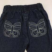 Load image into Gallery viewer, Girls Sprout, long dark denim shorts, elasticated, Inside leg: 15cm, GUC, size 0