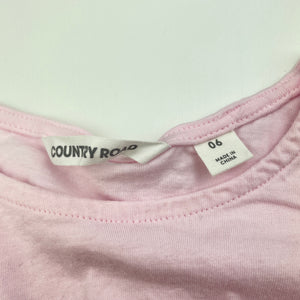 Girls Country Road, pink cotton twist front top, EUC, size 6,  