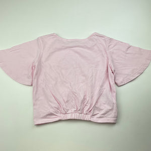Girls Country Road, pink cotton twist front top, EUC, size 6,  