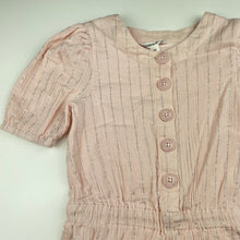 Load image into Gallery viewer, Girls Country Road, cotton lined pink &amp; silver playsuit, EUC, size 6,  