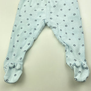 unisex Baby Baby, blue cotton footed leggings / bottoms, GUC, size 00000,  