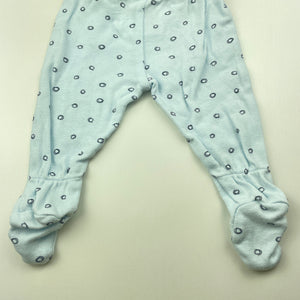 unisex Baby Baby, blue cotton footed leggings / bottoms, GUC, size 00000,  