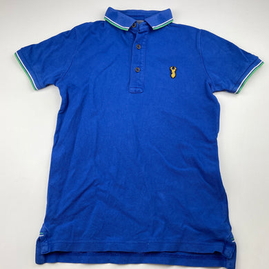 Boys Next, blue cotton polo shirt top, no size, armpit to armpit: 35cm, FUC, size 7-8,  