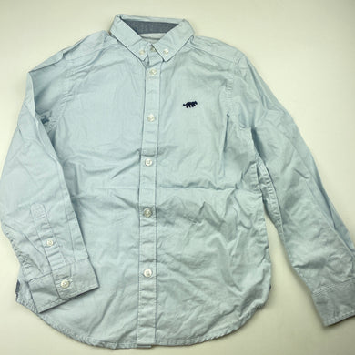 Boys Target, blue cotton long sleeve shirt, marks right sleeve, FUC, size 7,  