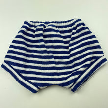 Load image into Gallery viewer, unisex Seed, blue &amp; white stripe terry shorts, elasticated, GUC, size 0000,  