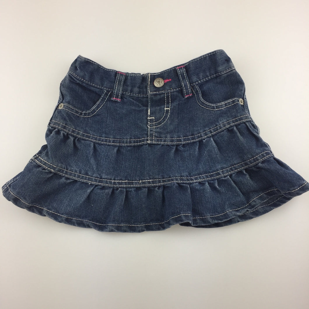 Girls H&T, dark denim skirt, adjustable, GUC, size 2