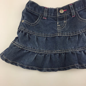 Girls H&T, dark denim skirt, adjustable, GUC, size 2