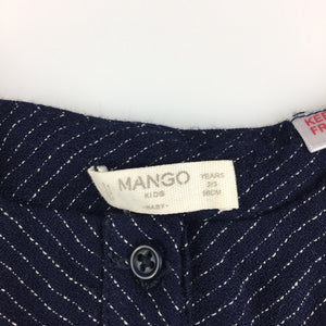 Girls Mango Kids, stylish navy viscose jumpsuit, GUC, size 2-3