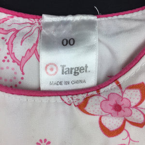 Girls Target, floral cotton dress, butterflies, GUC, size 00