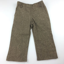 Load image into Gallery viewer, Girls Oobi, brown tweed pants, adjustable waist, side zip, GUC, size 1