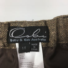 Load image into Gallery viewer, Girls Oobi, brown tweed pants, adjustable waist, side zip, GUC, size 1