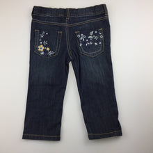 Load image into Gallery viewer, Girls Mother Care, embroidered dark deni jeans, adjustable, GUC, size 1