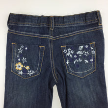 Load image into Gallery viewer, Girls Mother Care, embroidered dark deni jeans, adjustable, GUC, size 1