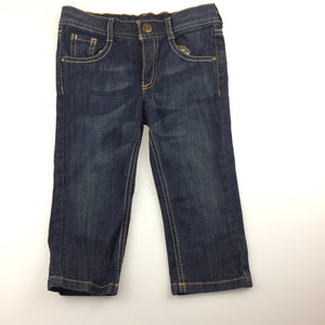 Girls Mother Care, embroidered dark deni jeans, adjustable, GUC, size 1