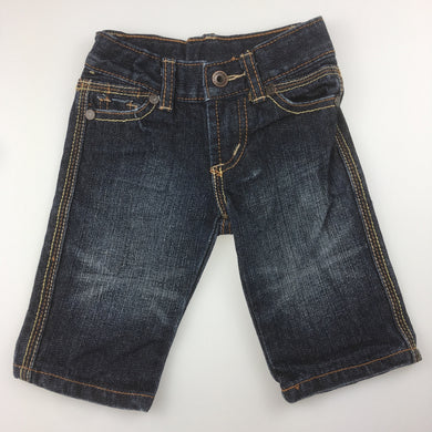 Boys Pumpkin Patch, dark denim jeans, adjustable waist, GUC, size 000