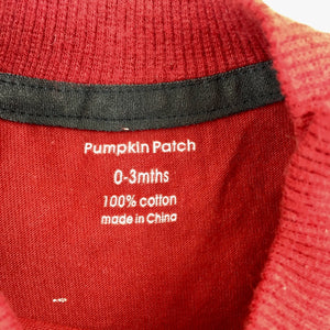 Boys Pumpkin Patch, red cotton t-shirt / tee, bear, GUC, size 000