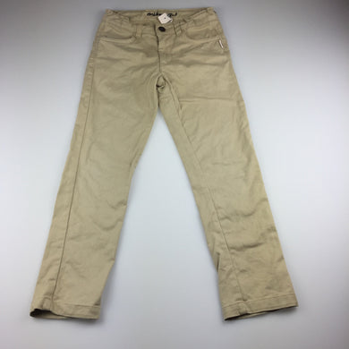 Girls Osh Kosh, beige cotton pants, adjustable, Inside leg: 55cm, GUC, size 8