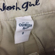 Load image into Gallery viewer, Girls Osh Kosh, beige cotton pants, adjustable, Inside leg: 55cm, GUC, size 8