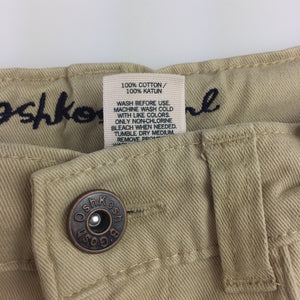 Girls Osh Kosh, beige cotton pants, adjustable, Inside leg: 55cm, GUC, size 8