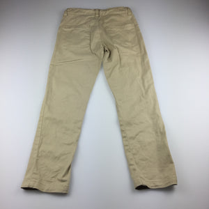 Girls Osh Kosh, beige cotton pants, adjustable, Inside leg: 55cm, GUC, size 8