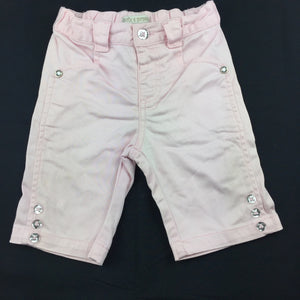 Girls Stix n Stones, pink stretch cotton shorts, elasticated, FUC, size 1