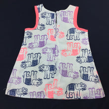 Load image into Gallery viewer, Girls Mango, lined cotton elephant print dress, EUC, size 0