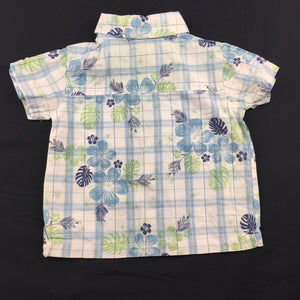 Boys Target, lightweight cotton foral short sleeve shirt, GUC, size 00