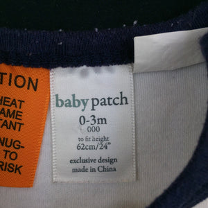 Boys Baby Patch, soft cotton bodysuit / romper, nautical, FUC, size 000