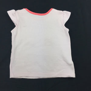 Girls Mothercare, pink soft cotton t-shirt / top, fish, GUC, size 00