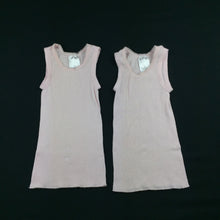 Load image into Gallery viewer, Girls Target, set of 2 pink ribbed cotton singet tops, GUC, size 000