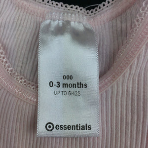 Girls Target, set of 2 pink ribbed cotton singet tops, GUC, size 000