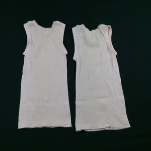 Girls Target, set of 2 pink ribbed cotton singet tops, GUC, size 000