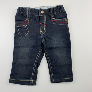 Boys Osh Kosh, dark denim jeans, elasticated, GUC, size 00