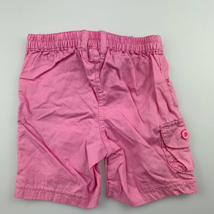 Girls Target, pink lightweight cotton shorts, elasticated, FUC, size 000