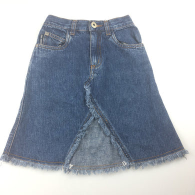 Girls Mini Minors, blue denim skirt, elasticated waist, GUC, size 5