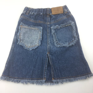 Girls Mini Minors, blue denim skirt, elasticated waist, GUC, size 5