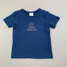 Load image into Gallery viewer, Girls Target, blue organic cotton t-shirt / top, princess, GUC, size 00