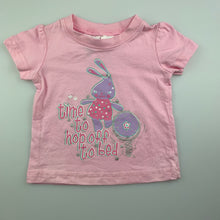 Load image into Gallery viewer, Girls Tiny Little Wonders, pink cotton pyjama top / t-shirt, GUC, size 00