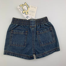Load image into Gallery viewer, Girls Dymples, blue denim shorts, elasticated, NEW, size 00