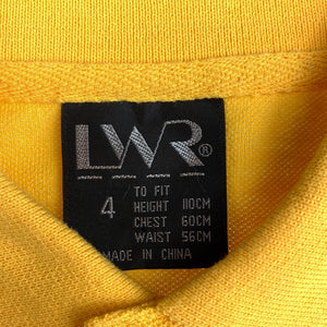 Unisex LWR, yellow / gold school polo shirt, EUC, size 4