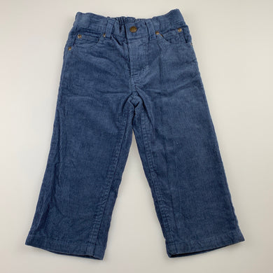 Boys Sprout, blue cotton corduroy pants, adjustable, GUC, size 1