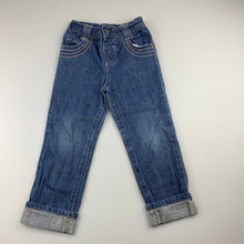 Load image into Gallery viewer, Girls H+T, blue denim jeans, adjustable, GUC, size 3