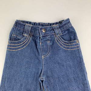 Girls H+T, blue denim jeans, adjustable, GUC, size 3