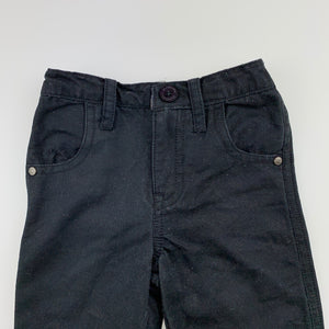 Boys purebaby, black organic cotton pants, elasticated, GUC, size 00