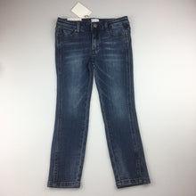 Load image into Gallery viewer, Girls Witchery, blue stretch straight leg, cropped jeans, adjustable waist , NEW, size 7