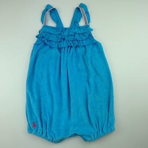 Girls Ralph Lauren, soft stretchy velour romper / playsuit, never worn, EUC, size 12 months