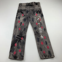 Load image into Gallery viewer, Unisex 7 Souls, trendy New York slim fit jeans, paint distressed, W: 54cm, Inside leg: 47cm, NEW, size 6