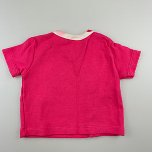 Girls Carter's, pink cotton t-shirt / top, butterfly, GUC, size 6 months